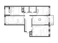 Планировка 4-комнатной квартиры, 111,7 м2