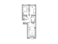 Планировка 3-комнатной квартиры, 71,85 м2
