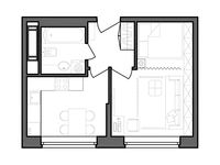 Планировка 1-комнатной квартиры, 31,72 м2