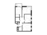Планировка 3-комнатной квартиры, 73,03 м2