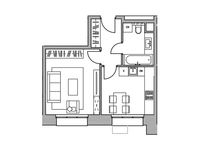 Планировка 1-комнатной квартиры, 35,64 м2