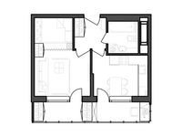 Планировка 1-комнатной квартиры, 34,33 м2