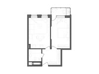 Планировка 2-комнатной квартиры, 45,63 м2
