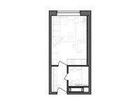 Планировка квартиры студии, 25,89 м2