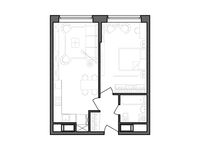 Планировка 2-комнатной квартиры, 46,99 м2