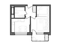 Планировка 1-комнатной квартиры, 32,8 м2
