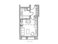 Планировка квартиры студии, 24,31 м2