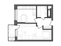 Планировка 1-комнатной квартиры, 36,92 м2