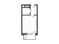 Планировка квартиры студии, 26,96 м2