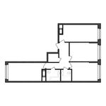 Планировка 3-комнатной квартиры, 80,02 м2