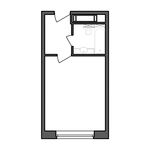 Планировка квартиры студии, 25,88 м2
