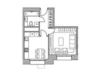 Планировка 1-комнатной квартиры, 34,93 м2