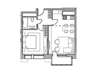 Планировка 2-комнатной квартиры, 49,76 м2