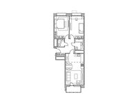Планировка 3-комнатной квартиры, 72,21 м2