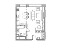 Планировка 1-комнатной квартиры, 44,88 м2