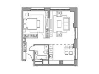Планировка 2-комнатной квартиры, 58,45 м2