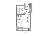 Планировка квартиры студии, 23,38 м2