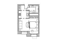 Планировка квартиры студии, 28,37 м2
