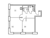 Планировка 2-комнатной квартиры, 52,4 м2