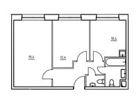 Планировка 2-комнатной квартиры, 54,1 м2
