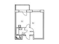 Планировка 1-комнатной квартиры, 41,5 м2