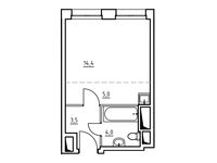 Планировка квартиры студии, 26,8 м2