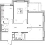 Планировка 3-комнатной квартиры, 85,4 м2