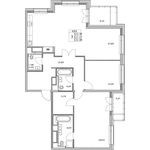 Планировка 3-комнатной квартиры, 125,9 м2