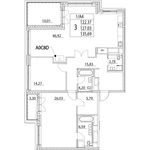 Планировка 3-комнатной квартиры, 122,4 м2