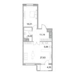 Планировка 2-комнатной квартиры, 67,03 м2