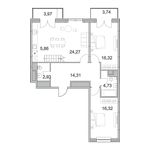 Планировка 5-комнатной квартиры, 141,51 м2