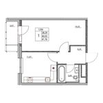 Планировка 1-комнатной квартиры, 41,11 м2