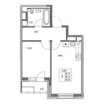 Планировка 2-комнатной квартиры, 46,06 м2