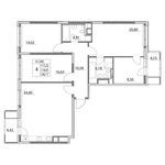 Планировка 4-комнатной квартиры, 117,2 м2