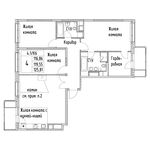 Планировка 4-комнатной квартиры, 116,9 м2