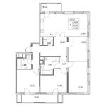 Планировка 4-комнатной квартиры, 126,6 м2