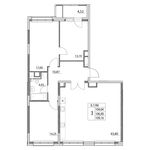 Планировка 3-комнатной квартиры, 104,6 м2