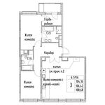 Планировка 3-комнатной квартиры, 104,2 м2