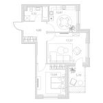 Планировка 2-комнатной квартиры, 59,5 м2