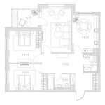 Планировка 3-комнатной квартиры, 85,4 м2