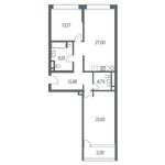 Планировка 2-комнатной квартиры, 86 м2