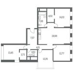 Планировка 4-комнатной квартиры, 113 м2