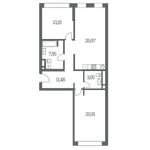 Планировка 2-комнатной квартиры, 84 м2