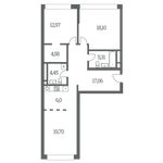 Планировка 3-комнатной квартиры, 88 м2
