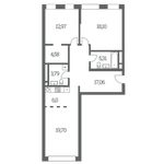 Планировка 3-комнатной квартиры, 87 м2