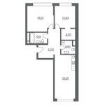 Планировка 3-комнатной квартиры, 83 м2