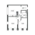 Планировка 2-комнатной квартиры, 59 м2