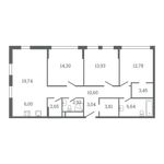 Планировка 3-комнатной квартиры, 100 м2