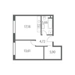 Планировка 1-комнатной квартиры, 47 м2