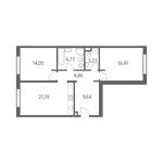 Планировка 2-комнатной квартиры, 79 м2